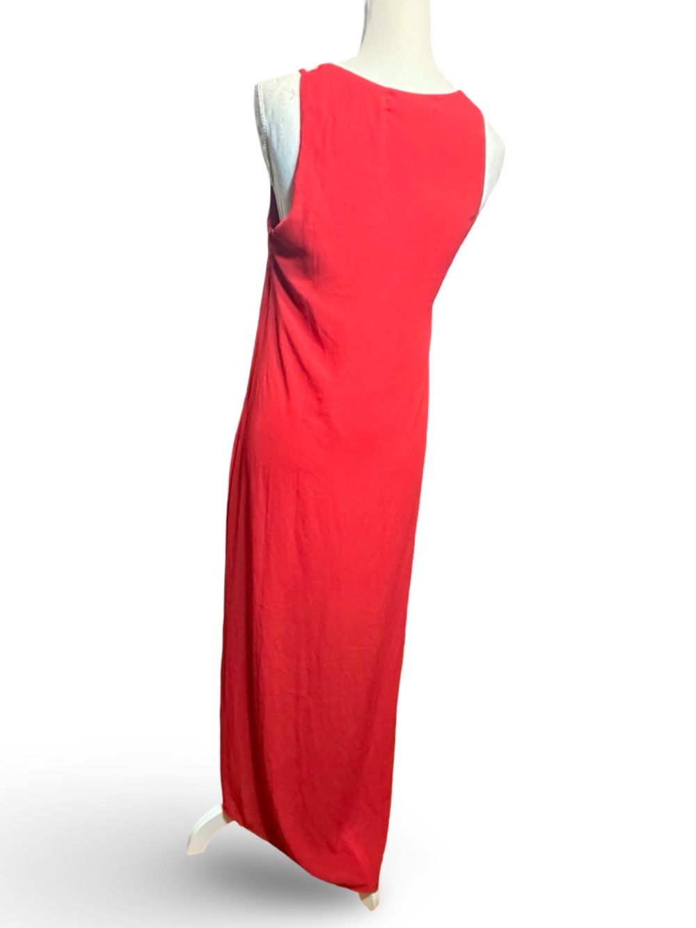 One One Six Red Asymmetrical High-Low Tiered Maxi Dress, S - Picture 3 of 11
